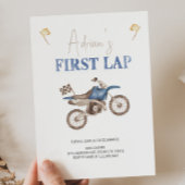 Eerste RONDE Blauwe Vuilfiets Verjaardag uitnodigi Kaart