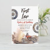 Eerste ronde Little Racer 1e verjaardag Kaart (Staand voorkant)