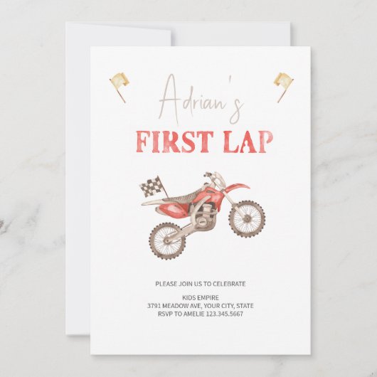 Eerste RONDE Rode Vuilfiets Verjaardag uitnodiging (Voorkant)
