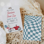 Eerste ronde rond de baan race auto 1e verjaardag kaart