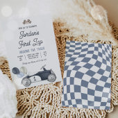 Eerste ronde rond de baan race auto 1e verjaardag kaart