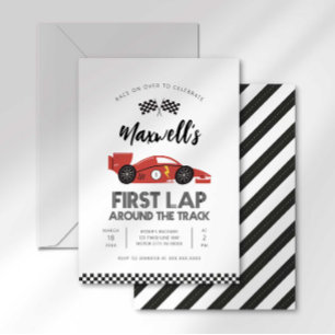 Eerste ronde rond de Track verjaardagsuitnodiging Kaart