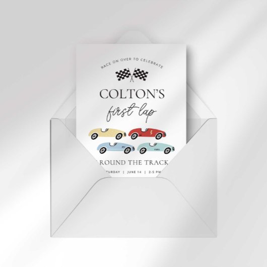 Eerste ronde rond de Track verjaardagsuitnodiging Kaart