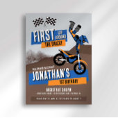 Eerste Ronde Rond Het Circuit Dirt Bike Verjaardag Kaart