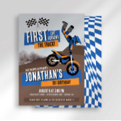 Eerste Ronde Rond Het Circuit Dirt Bike Verjaardag Kaart