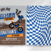 Eerste Ronde Rond Het Circuit Dirt Bike Verjaardag Kaart