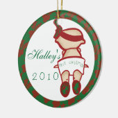 Eerste rood en groene Kerstmis van de baby Keramisch Ornament (Links)