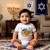 🍯 eerste rosh Hashanah met Shana Tova in het Hebr Romper