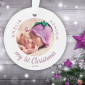 Eerste roze foto van mijn eerste kerstBaby Ornament