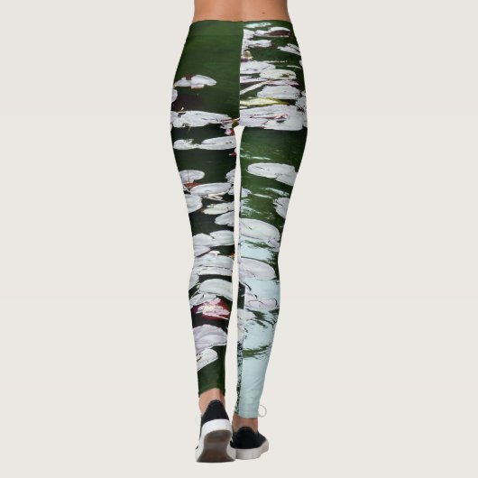 Eerste roze waterlilies leggings (Achterkant)