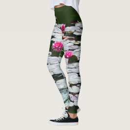 Eerste roze waterlilies leggings