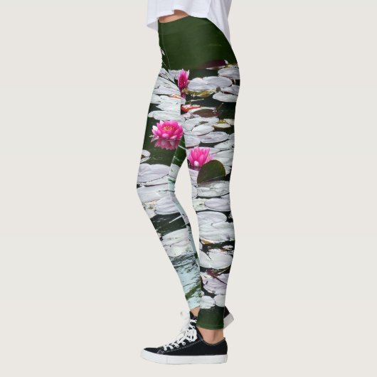 Eerste roze waterlilies leggings (Links)