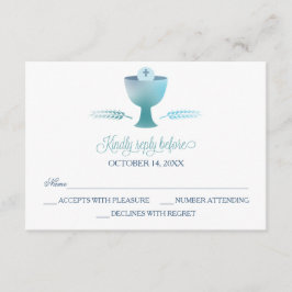 Eerste RSVP-reactiekaart voor de Heilige Communie RSVP Kaartje