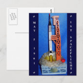 Eerste ruimtevlucht briefkaart (Voorkant / Achterkant)