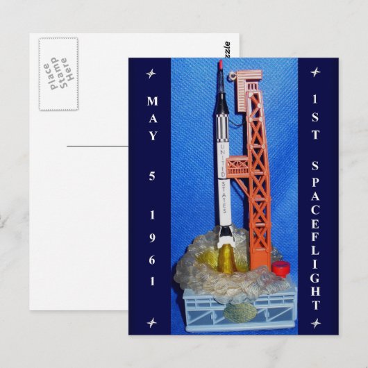 Eerste ruimtevlucht briefkaart (Voorkant / Achterkant)