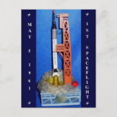 Eerste ruimtevlucht briefkaart (Voorkant)