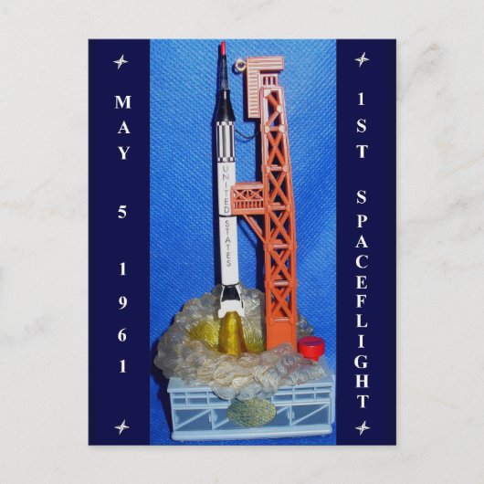 Eerste ruimtevlucht briefkaart (Voorkant)