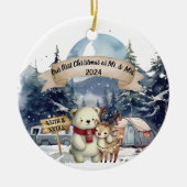 Eerste Schattigee Kerst Pas getrouwd Keepsake Orna Keramisch Ornament (Voorkant)