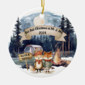 Eerste Schattigee Kerst Pas getrouwd Keepsake Orna Keramisch Ornament (Voorkant)