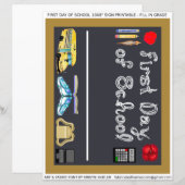 Eerste schooldag 10x8" Teken Letter Paper (Voorkant / Achterkant)