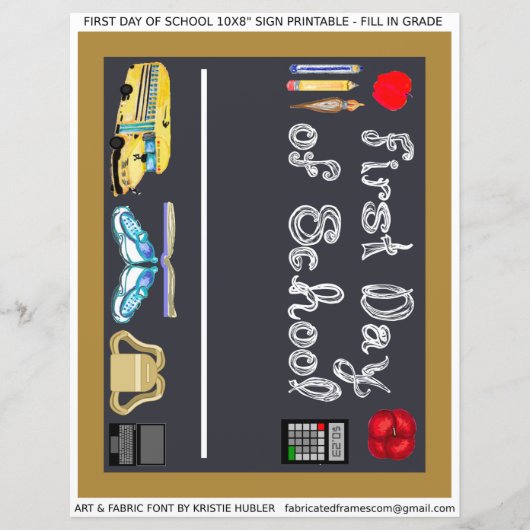 Eerste schooldag 10x8" Teken Letter Paper (Voorkant)