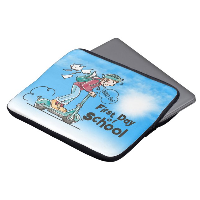 Eerste schooldag | 13 inch laptop sleeve (Voorkant top)
