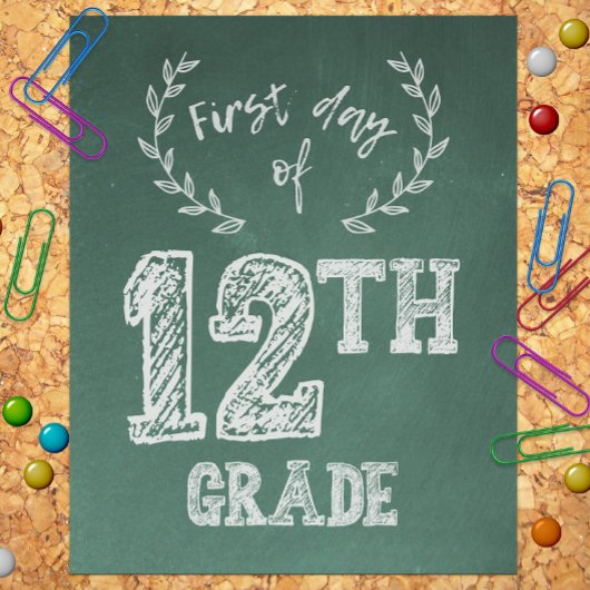 Eerste schooldag, 1e schooldag, 12e klas, senior foto afdruk