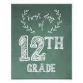 Eerste schooldag, 1e schooldag, 12e klas, senior foto afdruk (Voorkant)