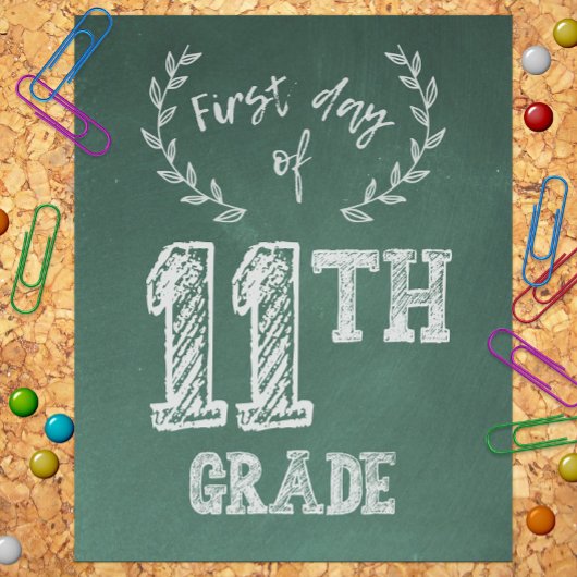 Eerste schooldag, 1e schooldag van de 11e klas, Ju Foto Afdruk