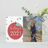 Eerste schooldag Apple Rode Script Foto Kaart (Staand voorkant)