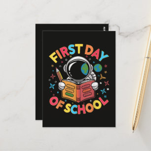 Eerste schooldag astronaut ruimte terug naar schoo briefkaart