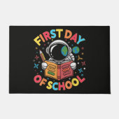 Eerste schooldag astronaut ruimte terug naar schoo deurmat (Voorkant)