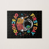 Eerste schooldag astronaut ruimte terug naar schoo legpuzzel (Horizontaal)