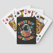 Eerste schooldag astronaut ruimte terug naar schoo pokerkaarten (Achterkant)