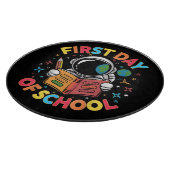 Eerste schooldag astronaut ruimte terug naar schoo snijplank (Hoek)