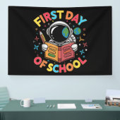 Eerste schooldag astronaut ruimte terug naar schoo spandoek (Beurs)