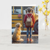 Eerste schooldag beste wensen kaart (Gele Bloem)