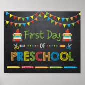 Eerste schooldag bord, schoolbord bord poster (Voorkant)