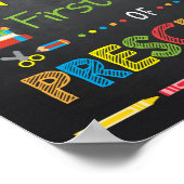 Eerste schooldag bord, schoolbord bord poster (Hoek)