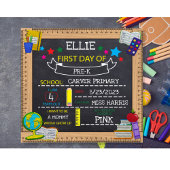 Eerste schooldag bord voor peuterspeelzaal / kleut poster