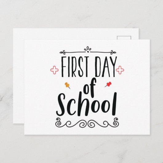 Eerste schooldag briefkaart (Voorkant / Achterkant)