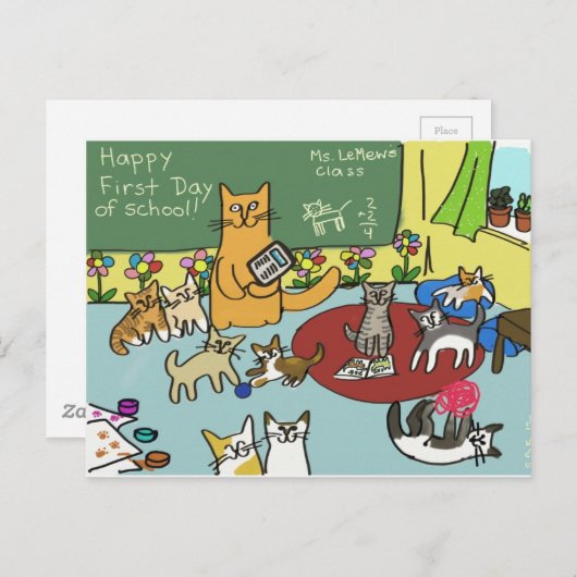 Eerste schooldag briefkaart (Voorkant / Achterkant)