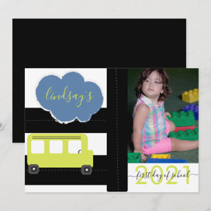 Eerste schooldag bus routekaart fotokaart kaart