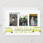 Eerste schooldag Bus Script Fotokaart Kaart (Voorkant)