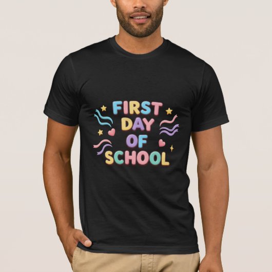 Eerste schooldag Cute 3D Pastel T-shirt (Voorkant)