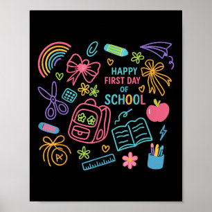 Eerste schooldag docent terug naar school poster
