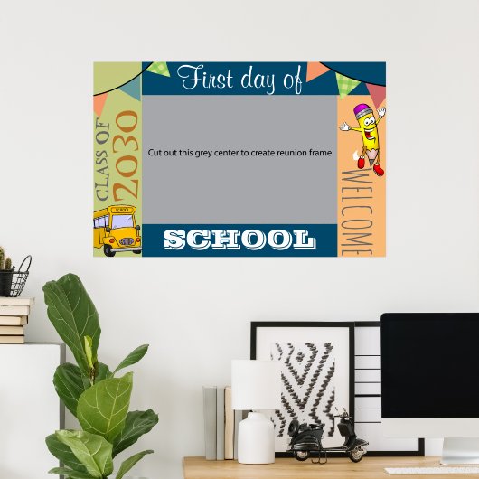 Eerste schooldag fotolijst Poster (Thuiskantoor)
