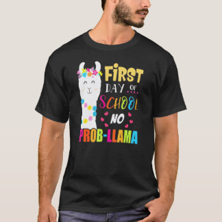 Eerste schooldag Geen probleem Lama Leraar Student T-shirt
