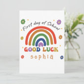 Eerste schooldag *GEPERSONALISEERD* Succes bij sc Bedankkaart (Staand voorkant)