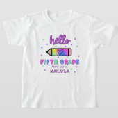 Eerste schooldag gepersonaliseerde vierde klas t-shirt (Laagn)